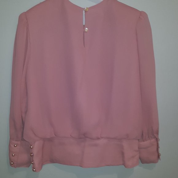 Vintage Soft Pink Embroidered Top With Pleated Skirt Set  size 6 - Picture 2 of 5